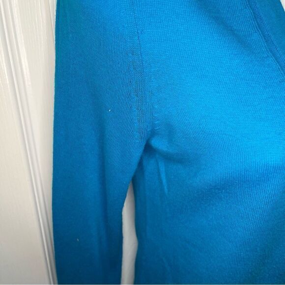 GAP Classic Longline Solid Color VNeck Cardigan Sweater Button Surf Pipe Blue XS - Picture 6 of 10